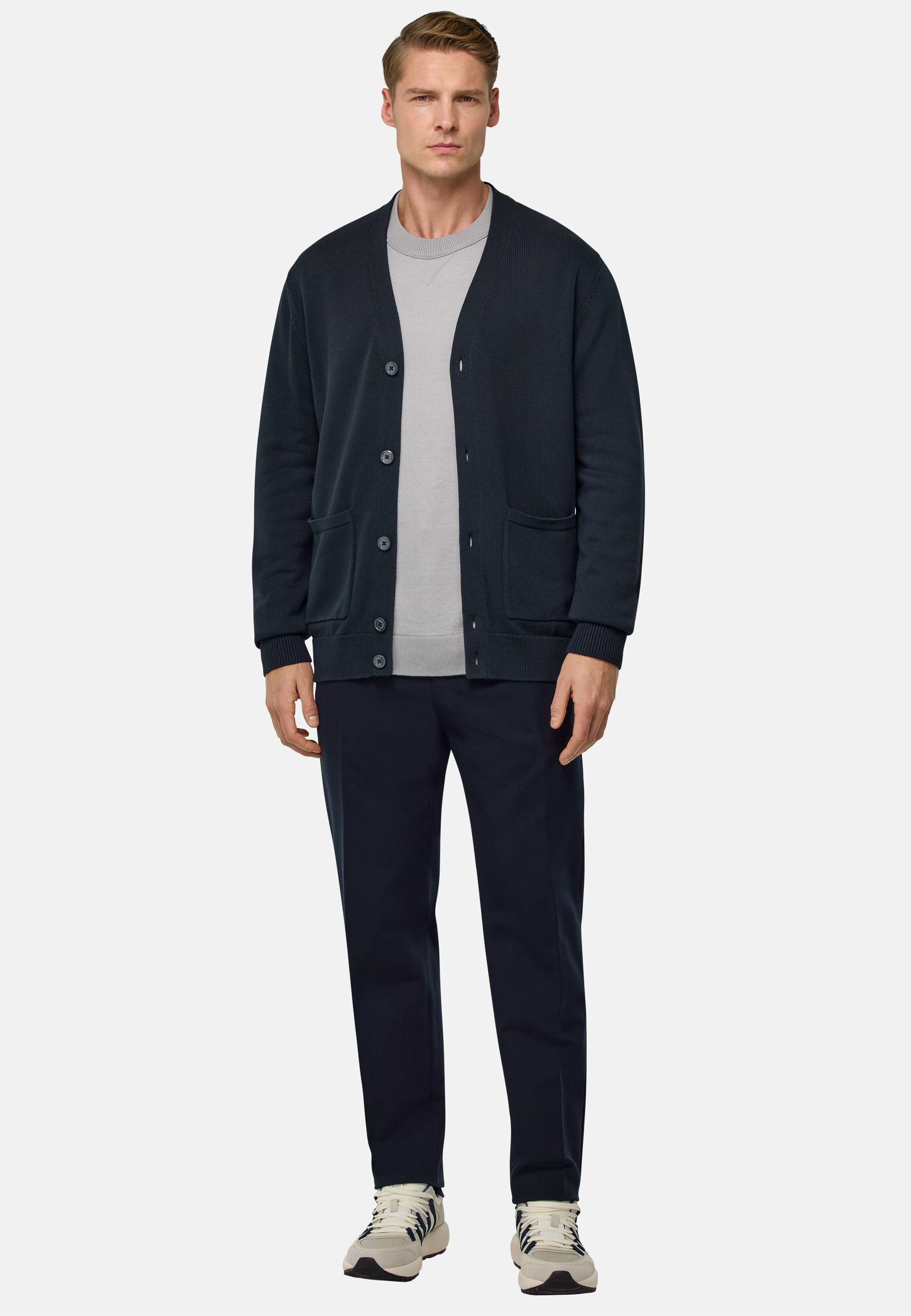 Men's 100% Organic Cotton Knitted Cardigan | Boggi Milano