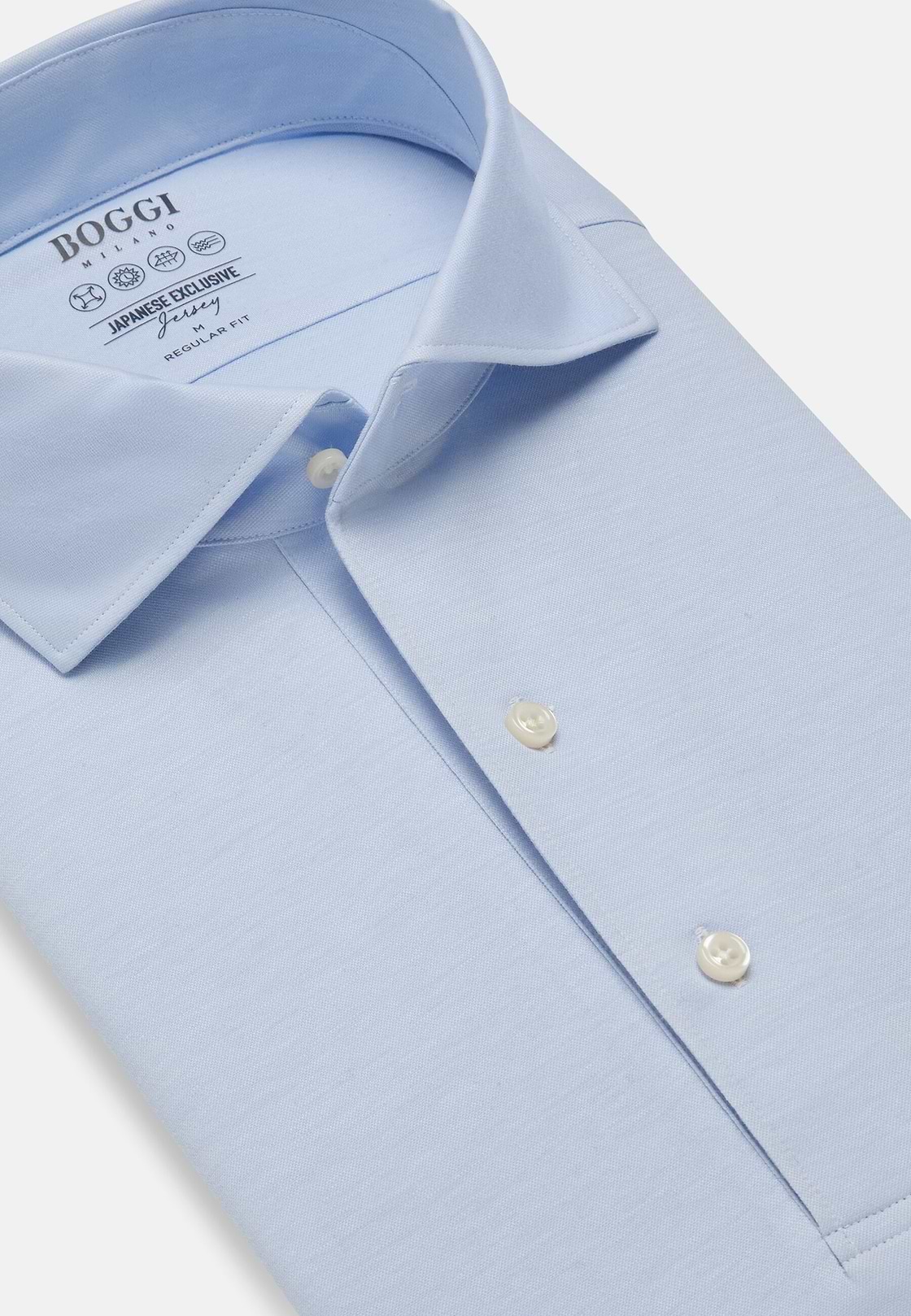 Polo Aus Japanischem Jersey, Hellblau, hi-res