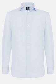 Regular Fit Sky Blue Linen Shirt, Light Blue, hi-res