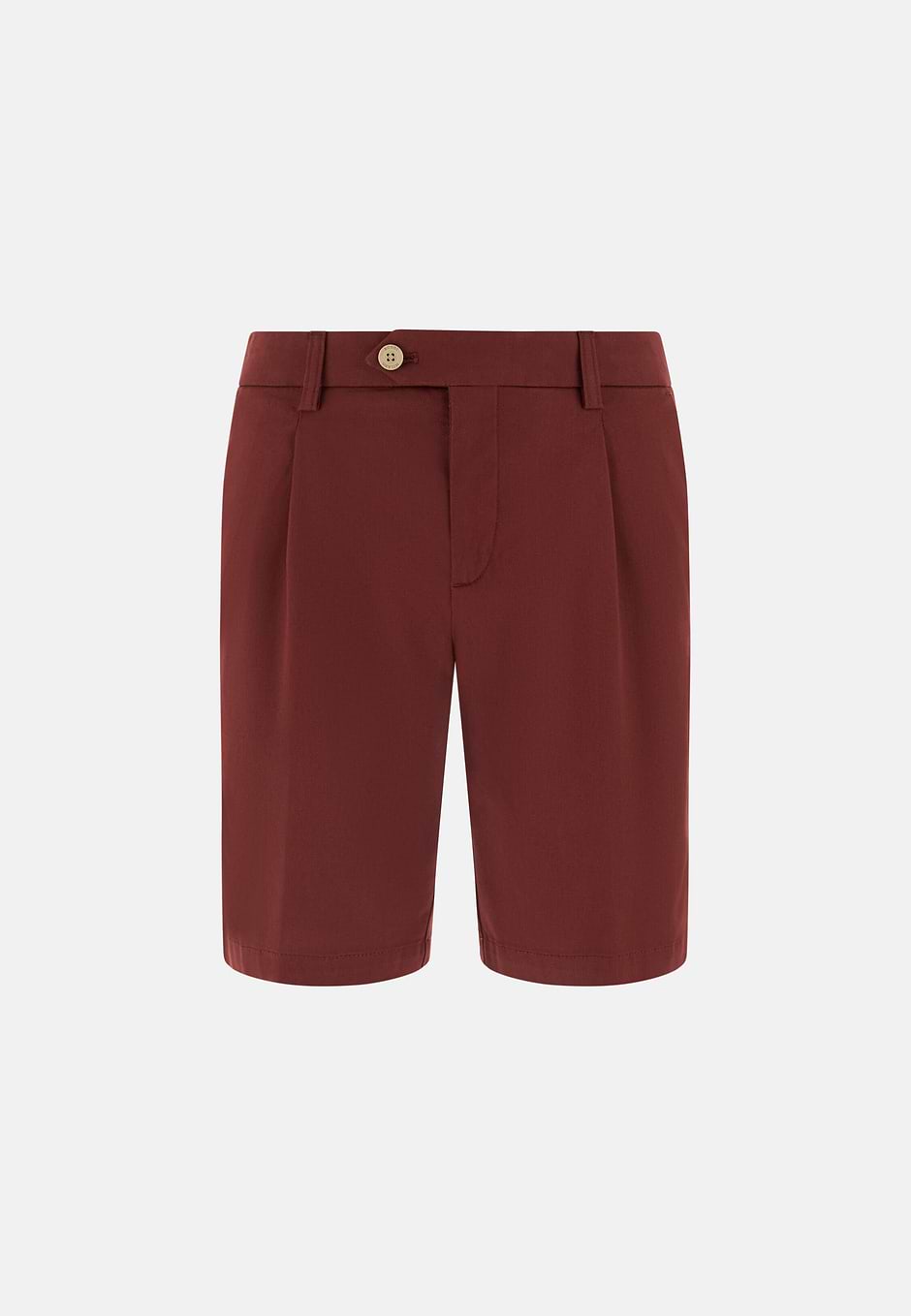 Bermuda In Cotone Tencel Elasticizzato, Burgundy, hi-res