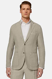 Dove Grey Pure Linen Jacket, Taupe, hi-res