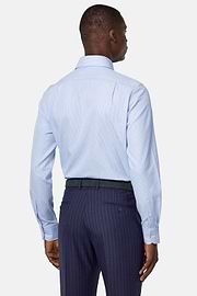 Chemise À Rayures En Coton Regular Fit, Bleu clair, hi-res