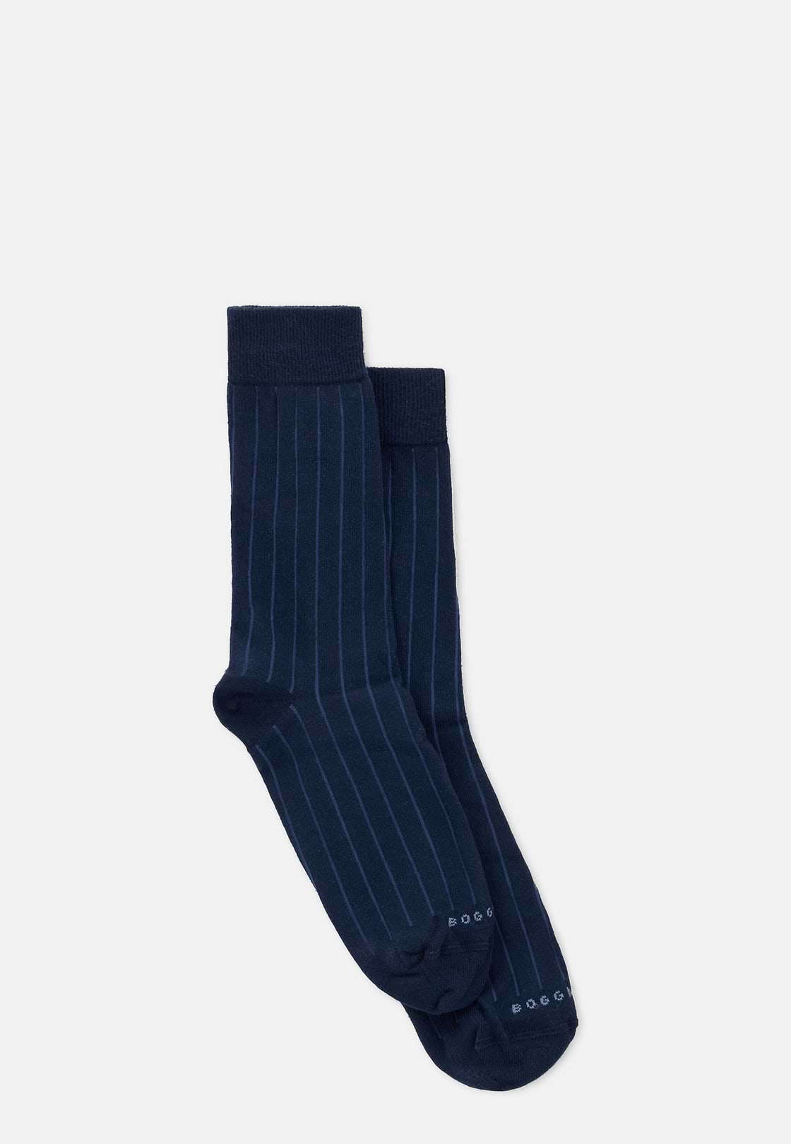 Short Socks Pinstripe Cotton Blend, Navy blue, hi-res, 2