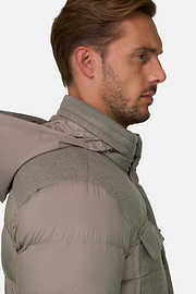 Bomber Flyn in Flannel and Technical Fabric Down, Sand, thumb, 5