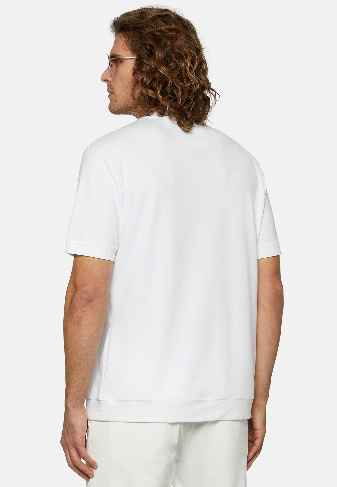 High-Performance Piqué Polo T-Shirt, White, hi-res