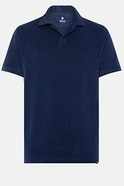 Cotton/Nylon Polo Shirt, Navy blue, hi-res