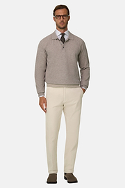 Trousers in Stretch Cotton, Sand, thumb, 2