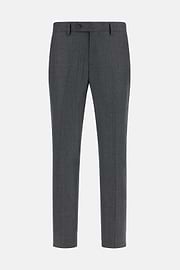 Pure Wool Bird's Eye Trousers, Medium grey, hi-res