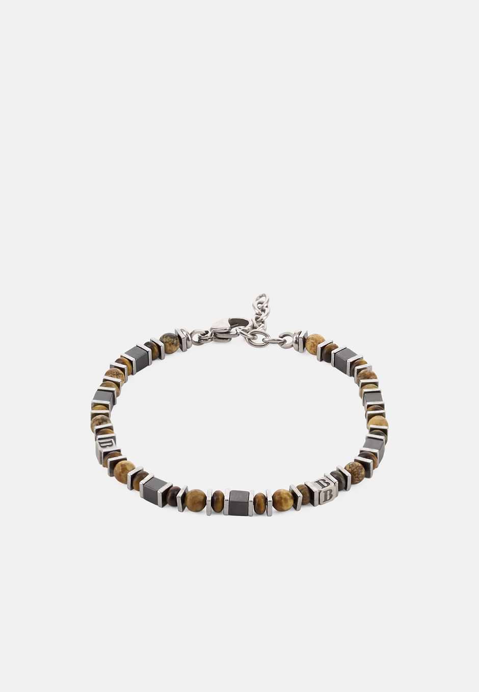 Edelstahl-Armband Mit Sodalith-Perlen, Beige, hi-res