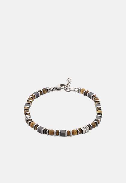 Edelstahl-Armband Mit Sodalith-Perlen, Beige, hi-res