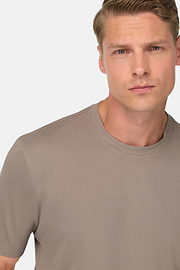 T-Shirt In Stretch Supima Cotton, Taupe, hi-res