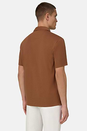 Polo Shirt In Stretch Supima Cotton, Rust, thumb, 3