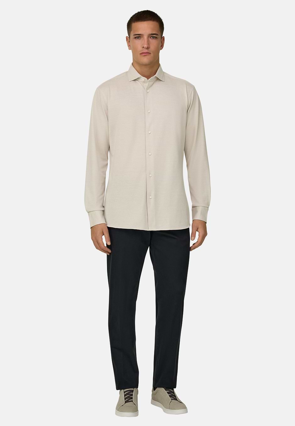 Polo Camicia In Pique, Sabbia, hi-res