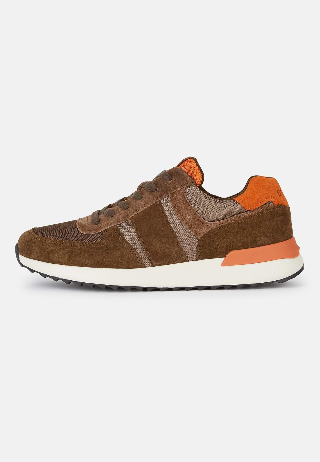 Taubengrauer Running Sneaker aus Leder, Taupe, hi-res