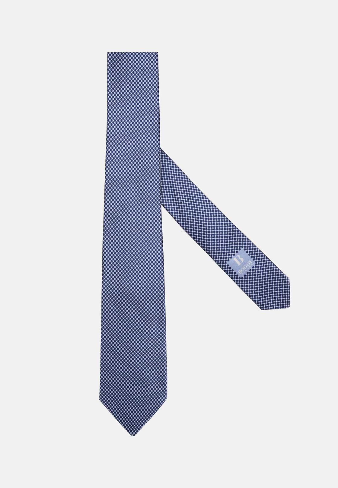 Printed Silk Ceremony Tie, Navy blue, hi-res