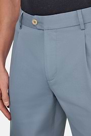 Stretch Cotton and Tencel Bermuda Shorts, Indigo, hi-res