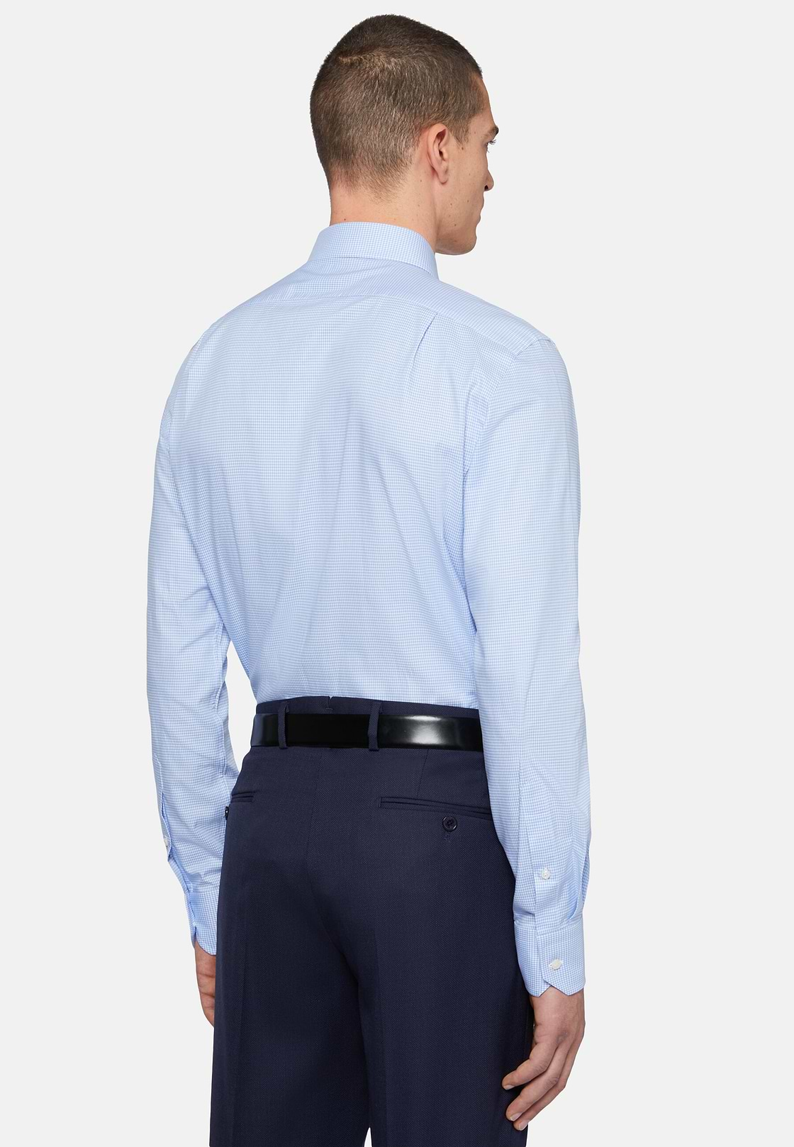 Camisa Cuadros cuello Inglés, Azul claro, hi-res