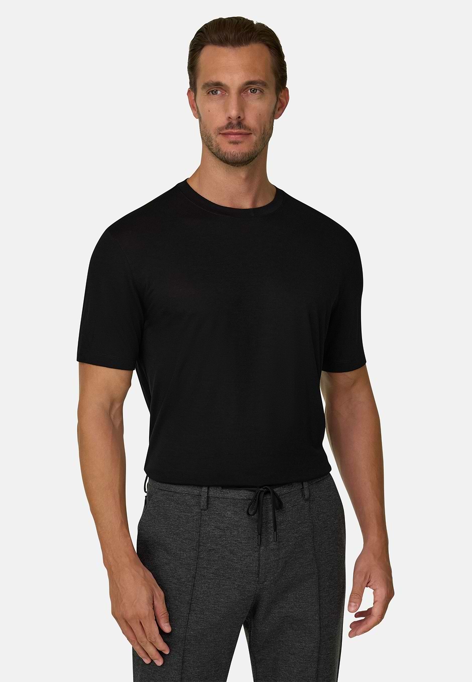 Camiseta Jersey Mezcla de Algodón Tencel, Negro, hi-res
