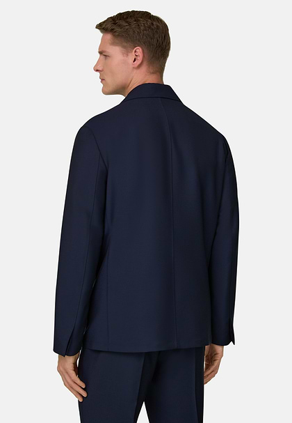 Marynarka z wełny i moheru, Navy blue, hi-res