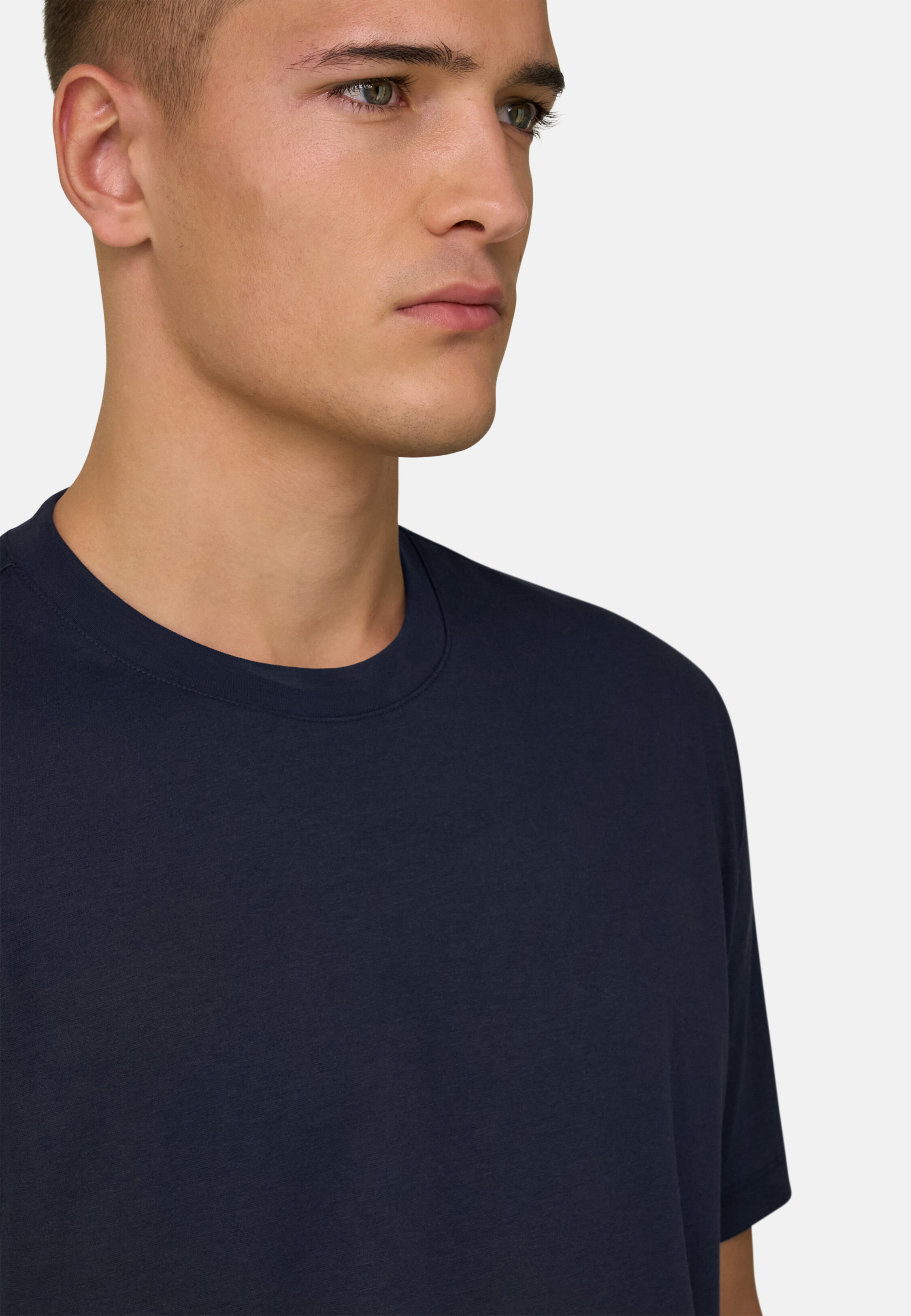 Silk Blend T-Shirt, Navy blue, hi-res, 4