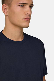 Silk Blend T-Shirt, Navy blue, thumb, 4