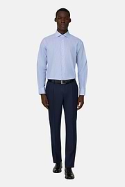 Camicia A Righe In Cotone Regular Fit, Azzurro, thumb, 2