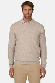 Pullover Rundhalspullover aus Cashmere-Mischgewebe, Taupe, thumb, 1