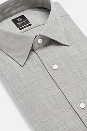 Camisa De Lana Regular Fit, Gris, hi-res