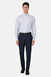 Camicia A Righe In Cotone Regular Fit, Azzurro, thumb, 2