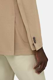 Giacca In Misto Cotone Crepe Solaro B Jersey, Nocciola, thumb, 4