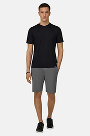 Bermudashorts aus elastischem Seerzucker-Nylon B Tech, Dunkelgrau, thumb, 2