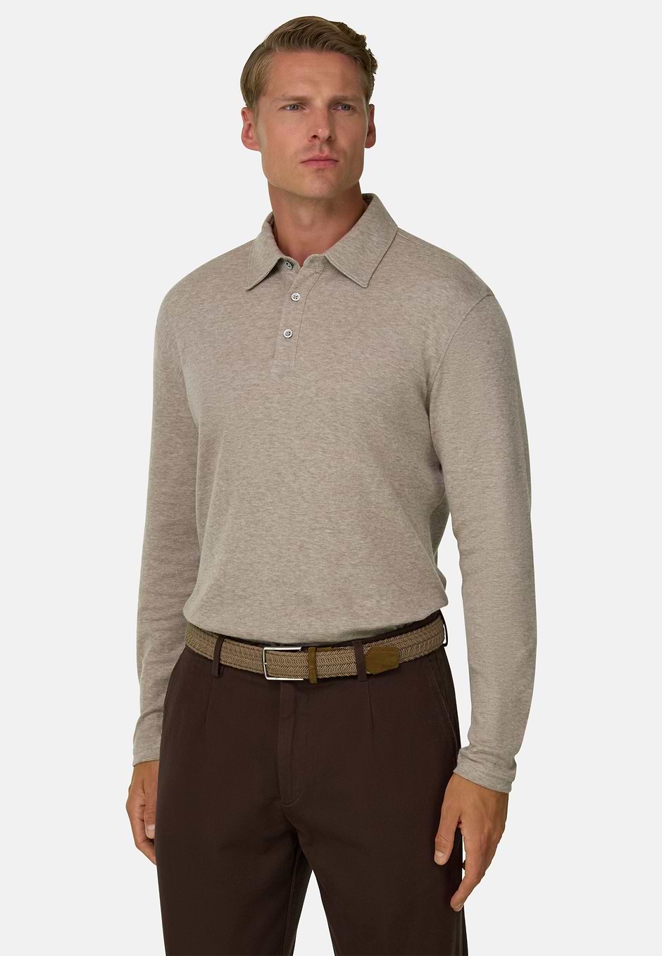 Polo en Jersey de Algodón y Cachemira, CAML, hi-res