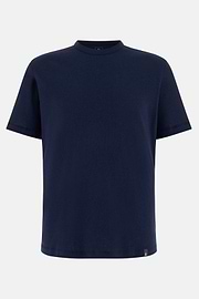 T-Shirt In Cotone Lino, Navy, thumb, 5