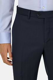 Suit Pinstripe in S130 Wool, Navy blue, thumb, 3
