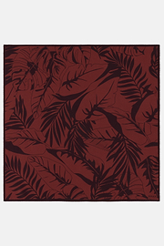 Leaf Print Silk Bandana, Rot, thumb, 1