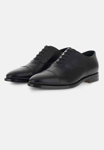 Leather Oxford Shoes, Black, hi-res