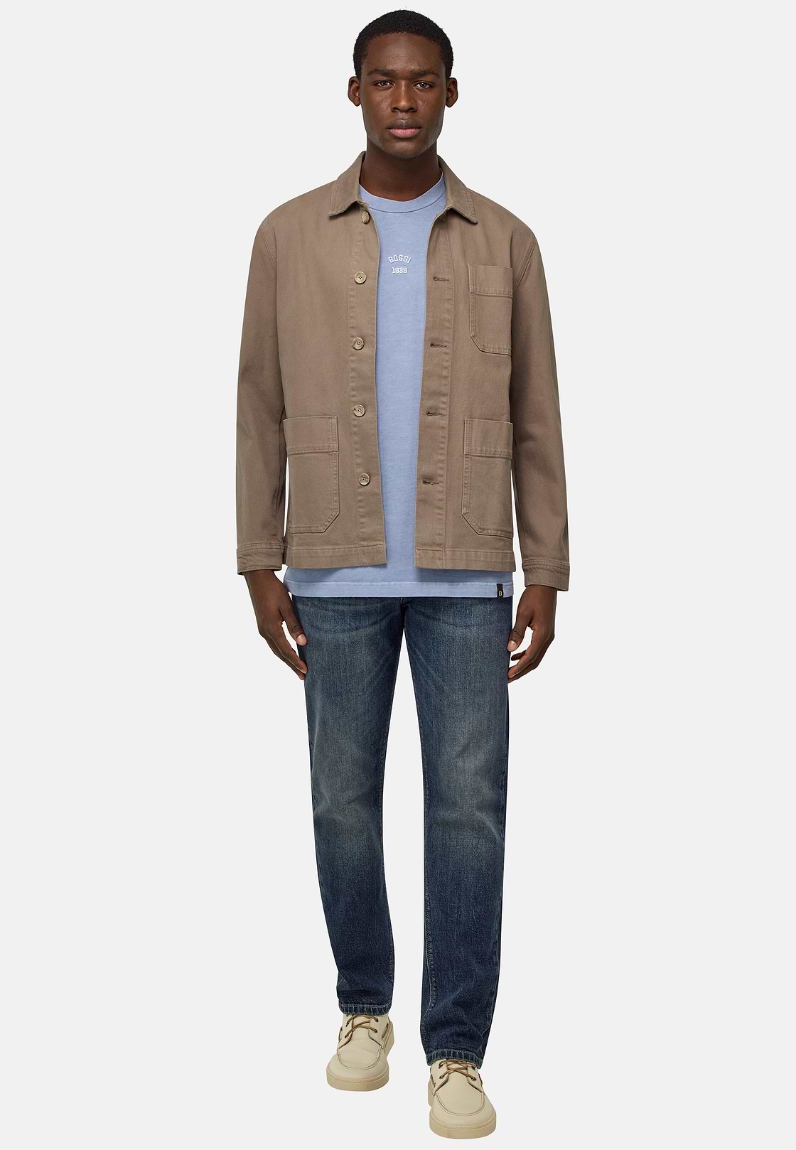 Veste Chemise Work En Coton, Taupe, hi-res