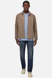 Veste Chemise Work En Coton, Taupe, hi-res