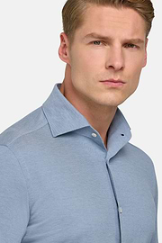 Regular Fit Japanese Jersey Polo Shirt, Indigo, hi-res