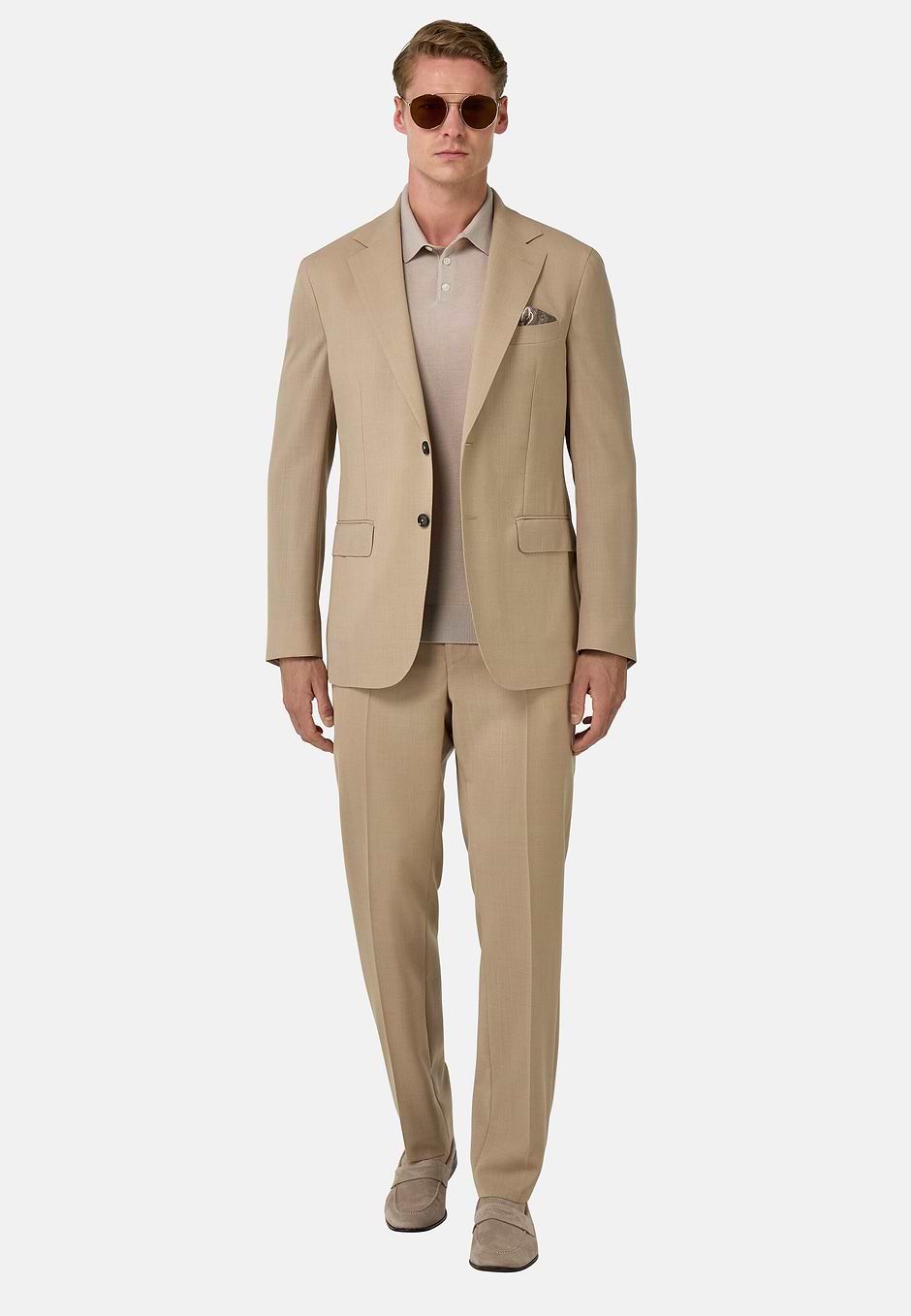 Pure Travel Wool Suit, Beige, hi-res