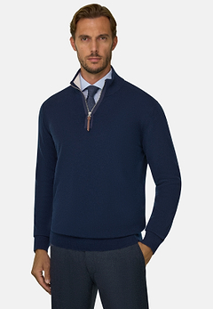 Pull Demi-Zip en Cachemire