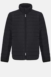 Quilted Nylon Real Down Bomber Style Sempione, Navy blue, hi-res