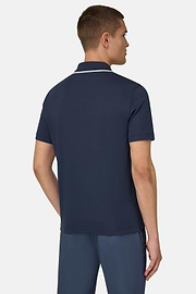 Supima Interlock Half Zip Polo, Navy blue, thumb, 3