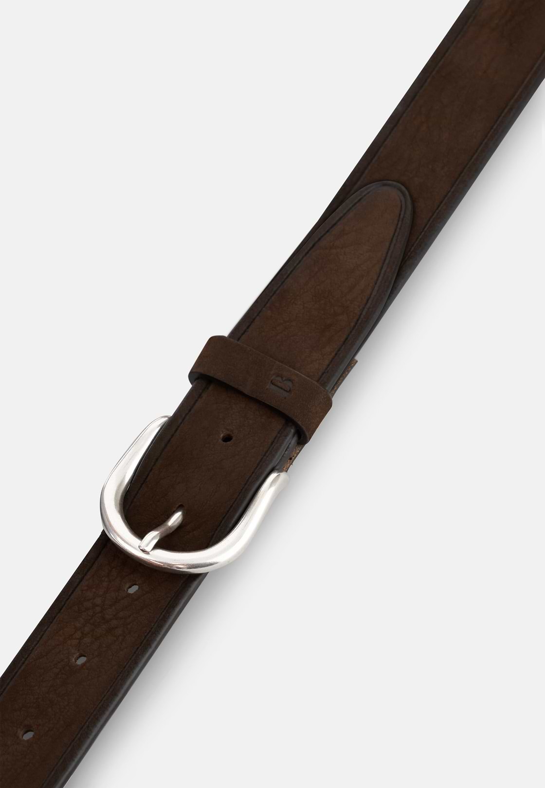 Belt in Nubuck, Dark brown, hi-res, 3