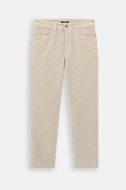Jeans in Stretch Velvet, Sand, thumb, 6