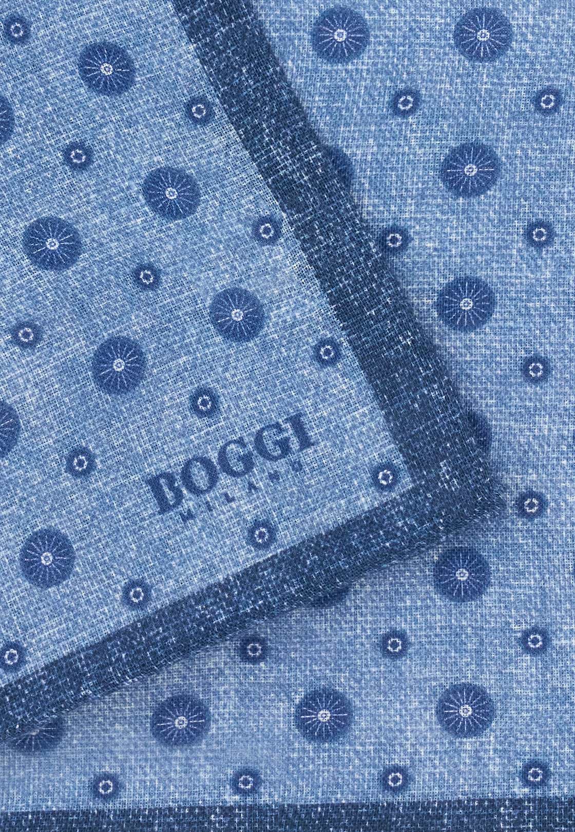 Medallion Linen Pocket Square, Light Blue, hi-res, 3