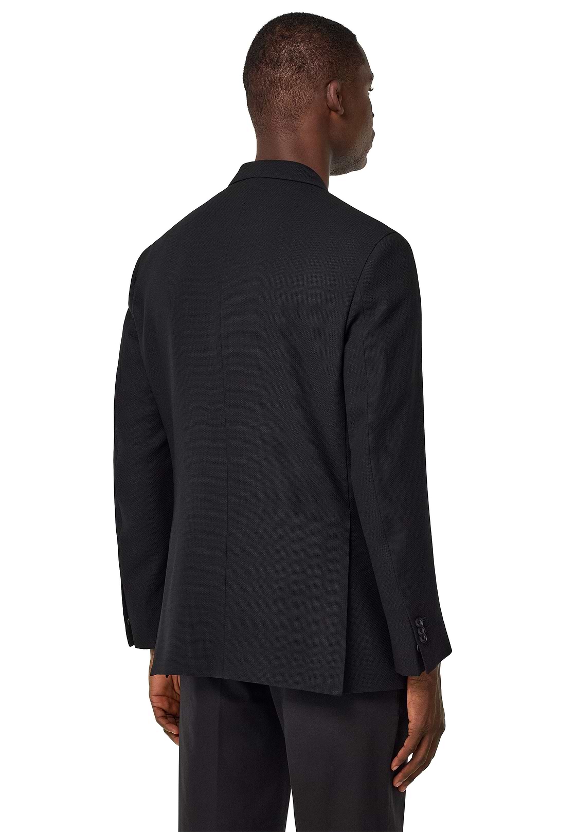 Giacca In Pura Lana Crepe, Nero, hi-res