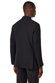 Giacca In Pura Lana Crepe, Nero, hi-res