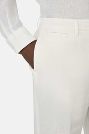 Pantalon En Lin, Blanc, hi-res