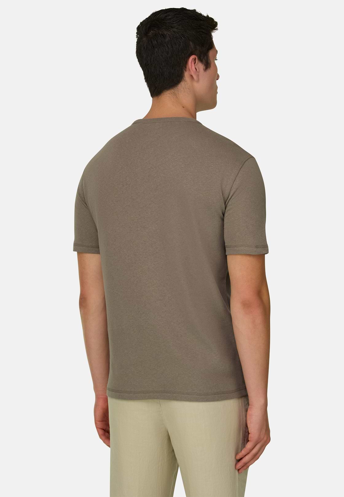 Camiseta De Algodón Lino, Taupe, hi-res, 3